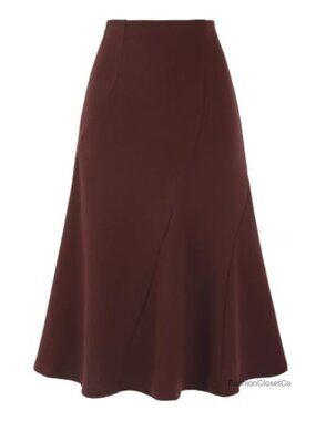 Fishtail Midi Skirt High Waisted Business Casual Work Skirt
